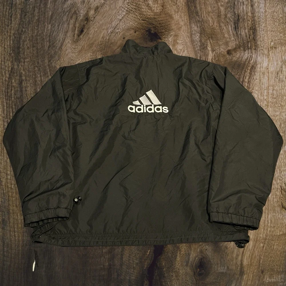 Vtg Adidas Reversible Windbreaker Track Jacket Black‎ Large